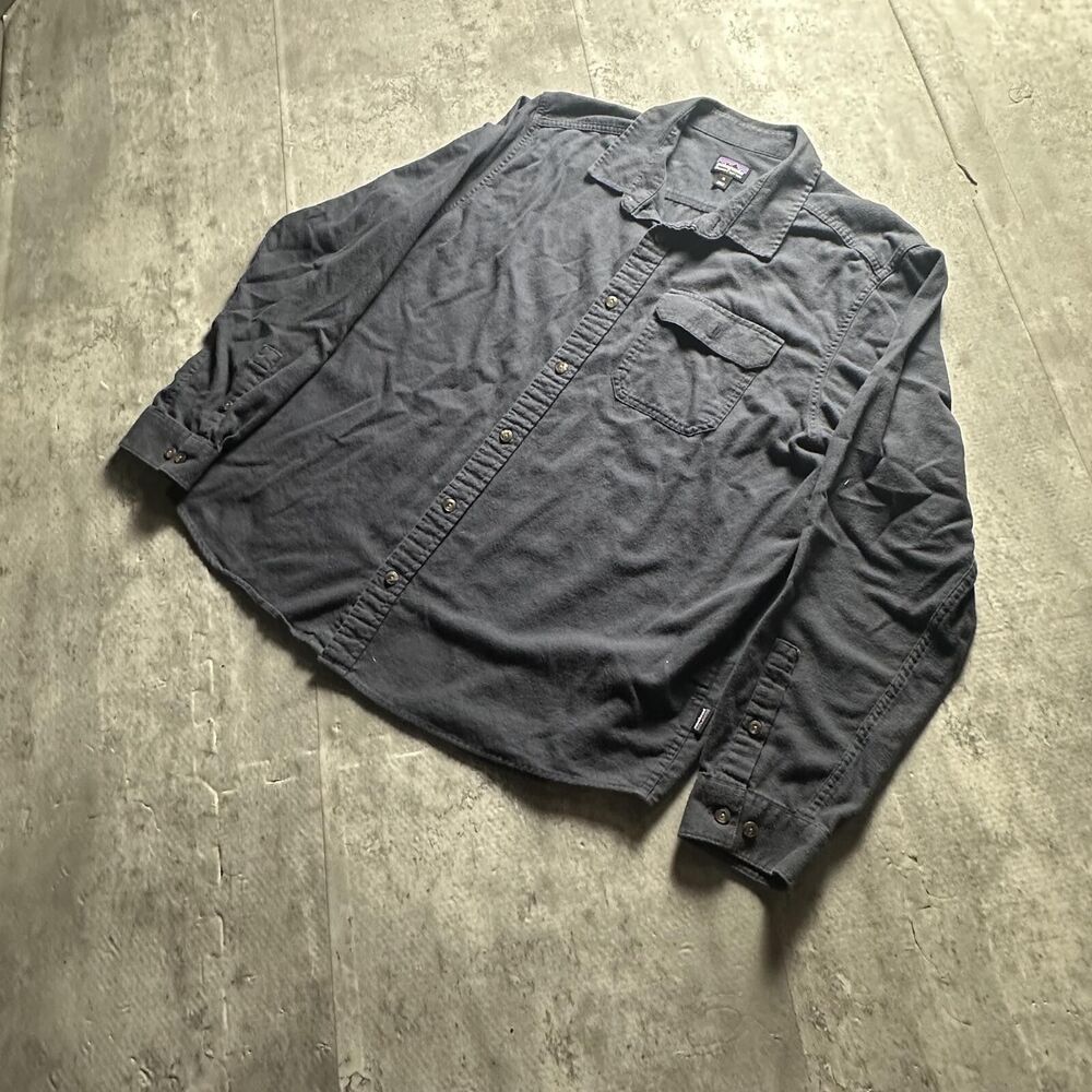 Patagonia Organic Cotton Flannel Shirt Dark Gray Men's Size XL